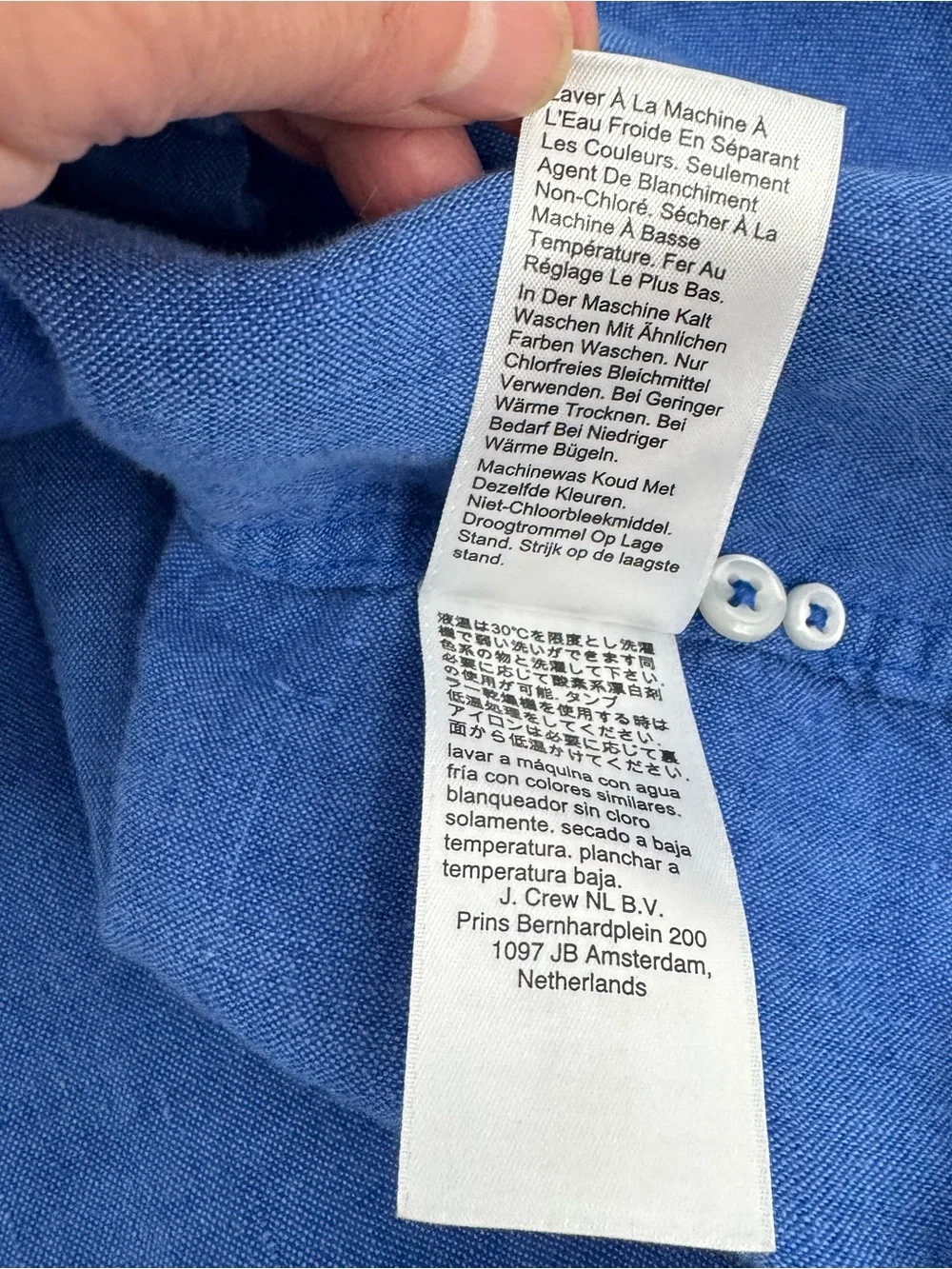 Baird McNutt J Crew Irish Linen Shirt Mens M Classic Fit Blue Lightweight BE546